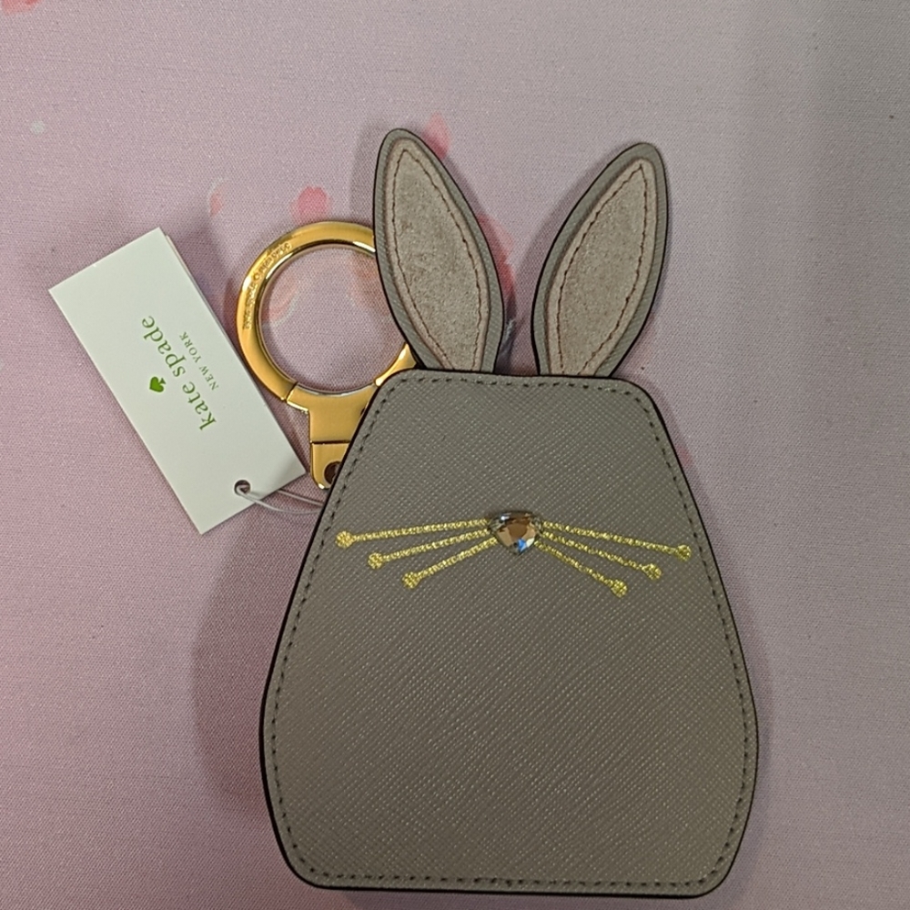 Kate Spade leather bunny key fob